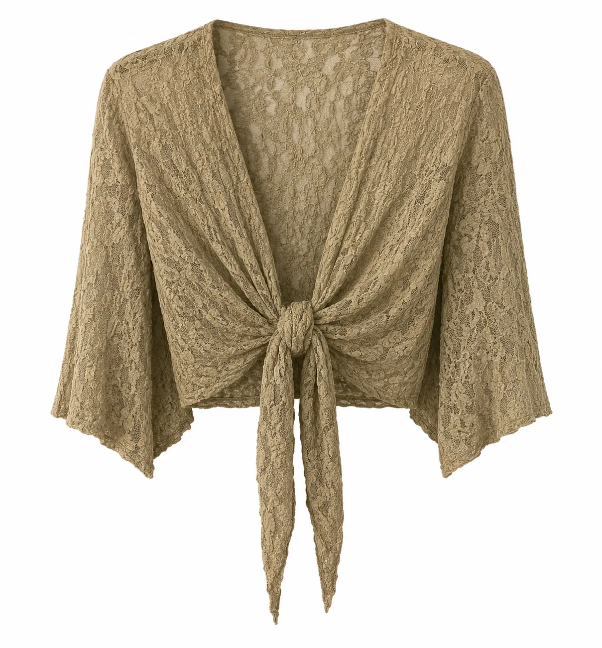 Women’s Floral Lace Tie Front Kimono Top